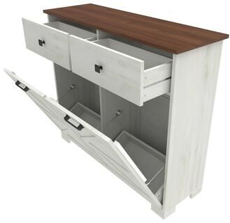 Klair Living Farmhouse Double Tilt Out Trash Cabinet for 20 Gallon Trash Cans