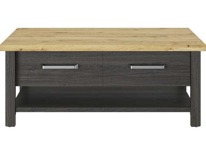 Couchtisch GAMI Sequoia , schwarz (schwarz, eiche artisan), B:112cm H:46cm T:67cm, Tische, Couchtisch, Wohnzimmer-Programm in Landhaus- und Industrial-Dekor
