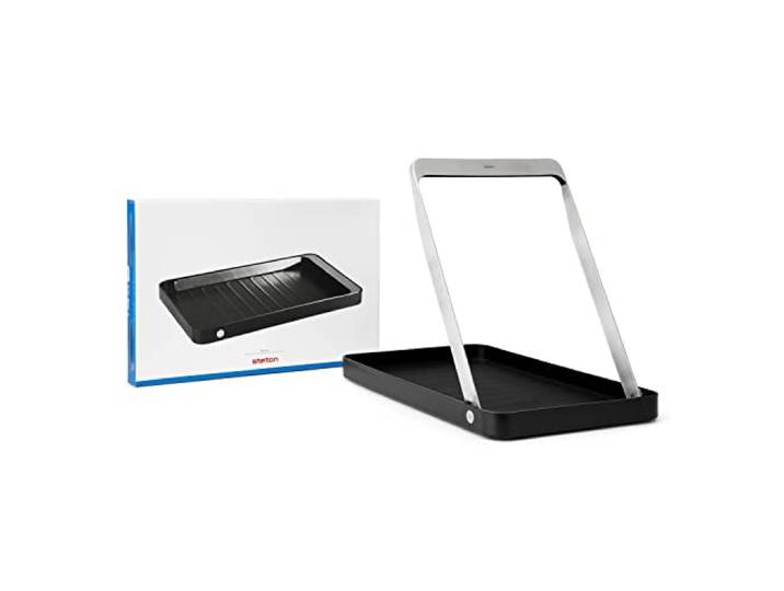 Stelton Serviertablett Take Away - Minimalistisches Tablett mit klappbarem Griff, Rutschfester Gummifläche - ABS-Kunststoff & Edelstahl - Einhändige Servierplatte für Getränke, Frühstück