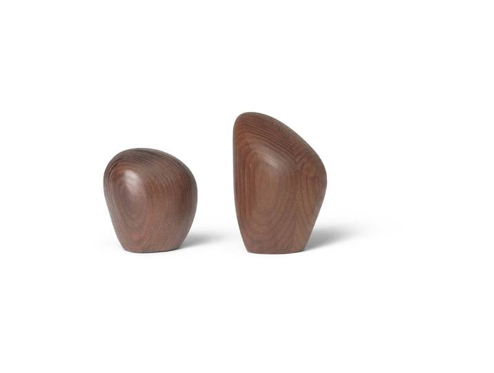 Ferm Living Salière et poivrière Cairn Dark brown
