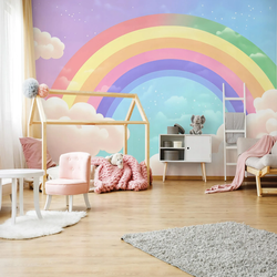FOTOTAPETE Kinderzimmer Mädchen Regenbogen Kindertapete 350x250