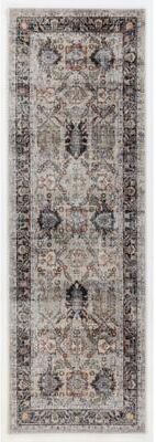 MDA Rugs Aura Luxe Collection Oriental Ivory/Charcoal Area Rug