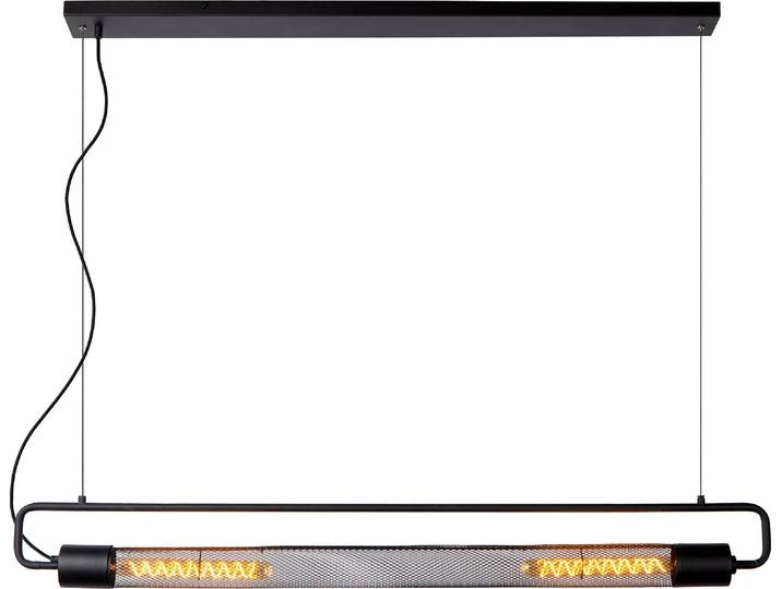 Suspension CALIXT noire 2xE27x25W en métal\, dimensions : 150x122x10 cm\, IP20\, Lucide