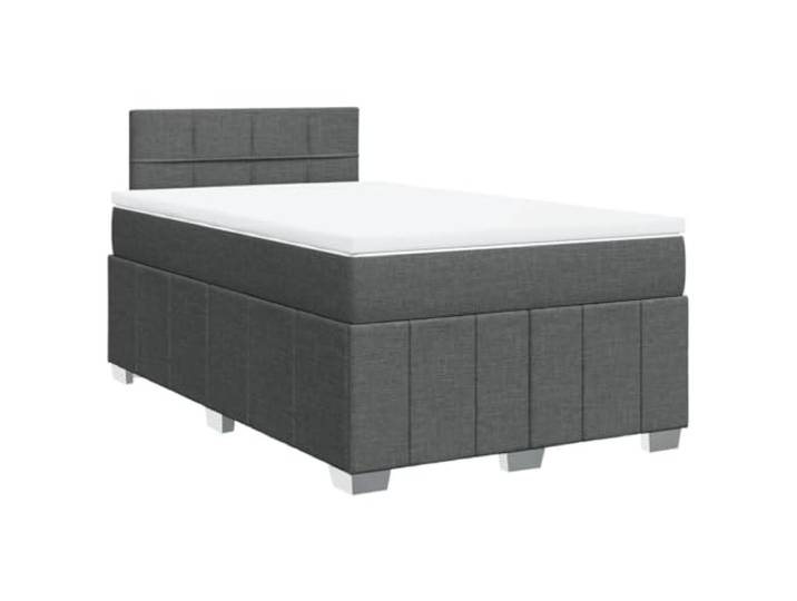 vidaXL Boxspringbett mit Matratze Dunkelgrau 120x200 cm Stoff