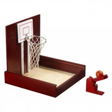 Philos Mini Basketball Tischspiel - Hevea Holz - mit Katapult und Kugel 242467