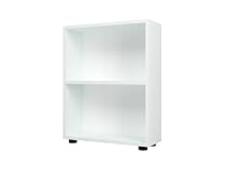Helloshop26 Bibliothèque Design pour Salon étagère Style Original à 2 Niveaux 72 x 55 x 20 cm Blanc 03_0006508