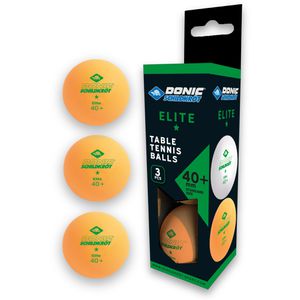 Donic-Schildkröt Tischtennisbälle Elite* 40+, 1-Sterne Qualität, Ø 40mm, orange, 3 Stück