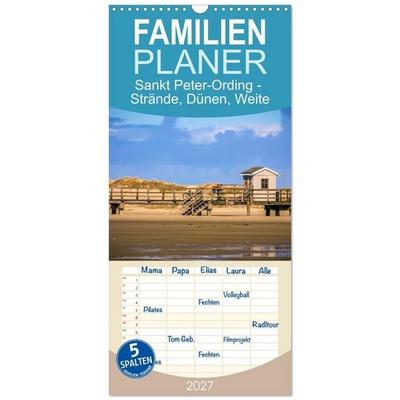 Familienplaner 2027 - Sankt Peter-Ording - Strände, Dünen, Weite mit 5 Spalten (Wandkalender, 21 x 45 cm) CALVENDO