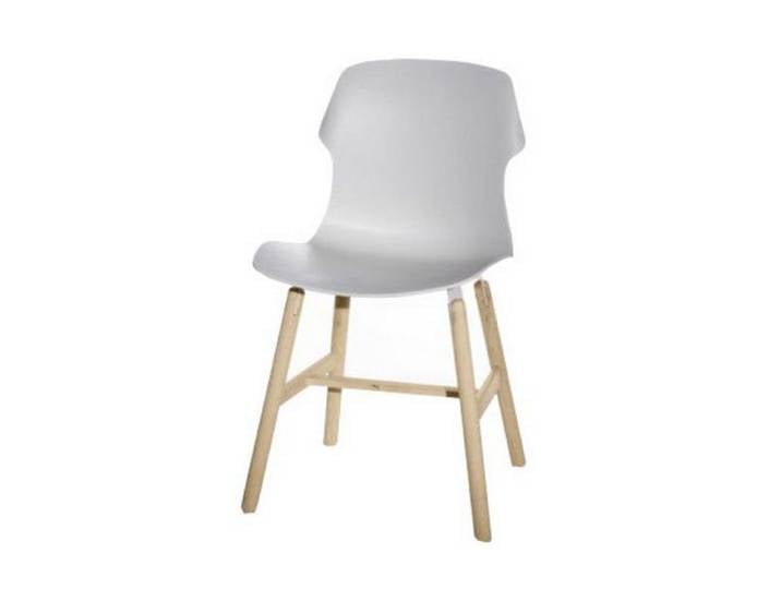 CASAMANIA set de 2 chaises STEREO WOOD (Blanc - Polypropylène / Bois massif chêne)