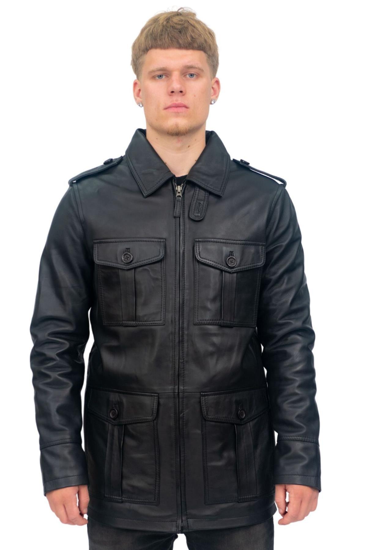 Herren Lederparka Safari-Mantel-Mesa Verde