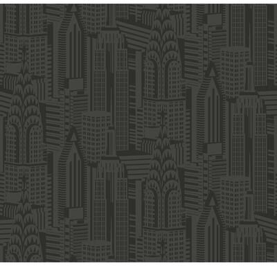 Seabrook Designs Manhattan Skyline Nonwoven Unpasted Wallpaper