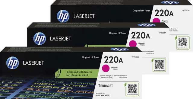 HP 220A LaserJet Toner Magenta 3 stuks