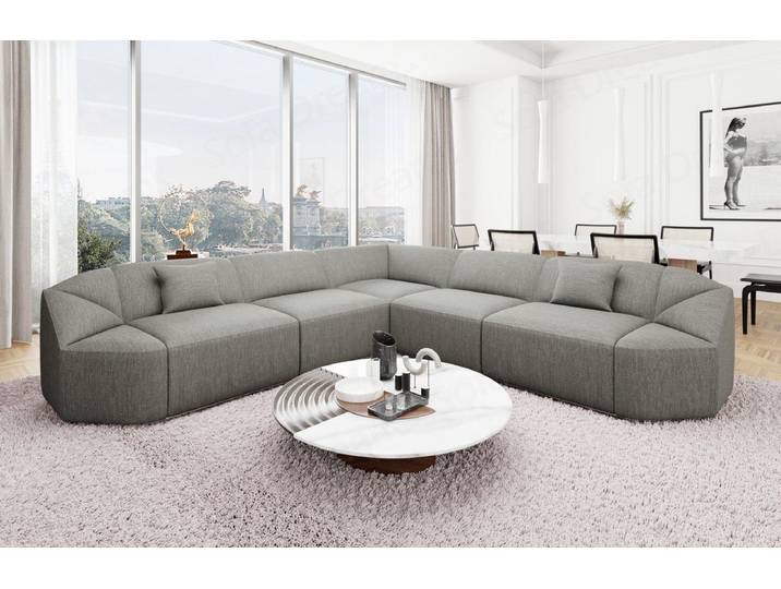 Sofa Dreams Ecksofa Luxus Couch Design Strukturstoff Sofa Cabrera L Form Stoff, Loungesofa