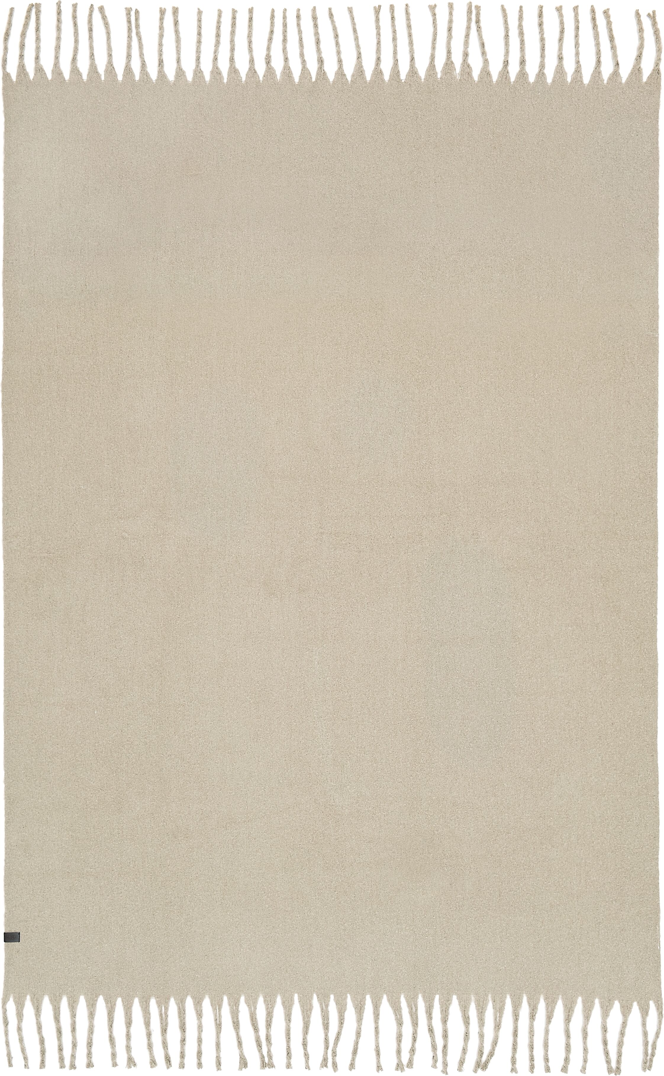 Wohndecke "Plenty", beige (sand), B:140cm L:200cm, 100% Polyester, SCHÖNER WOHNEN-KOLLEKTION, Wohndecken, Wohndecke, mit langen Fransen sand B/L: 140cm x 200cm