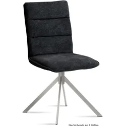 ESSZIMMERSTUHL (8er-Set) Dorota 47x92x60 Edelstahl/Anthrazit