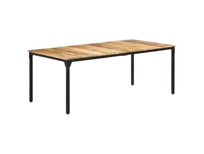 HEFZGDB Esstisch aus rauem Mangoholz 200x100x76 cm mit pulverbeschichteten Eisenbeinen für Stabilität und Langlebigkeit, einzigartige Holzmaserung, tropisches Hartholz Tischplatte