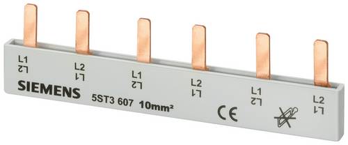 Siemens 5ST3607 Stiftsammelschiene, 10mm2 Anschluss: 3x 2-phasig berührungssicher Stiftsammelschiene 10St.