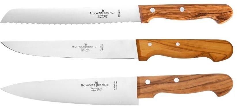 Kochmesser "Schwertkrone Fleisch/Koch/Brotmesser", braun (braun, silber), Klingenlänge 20cm, Edelstahl, Kochmesser, Kochmesser braun, silber Klingenlänge 20cm