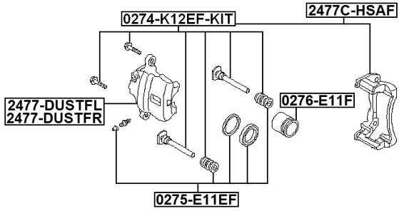 Febest Halter, Bremssattel 2477c-Hsaf Für Mercedes Renault Nissan