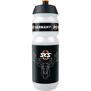 SKS Trinkflasche Large Hirsch 10474, aus Kunststoff, transparent/schwarz, Sportverschluss, 750 ml