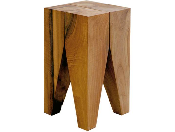Hocker Backenzahn E15 Eiche geölt braun, Designer Philipp Mainzer, 27x47x27 cm