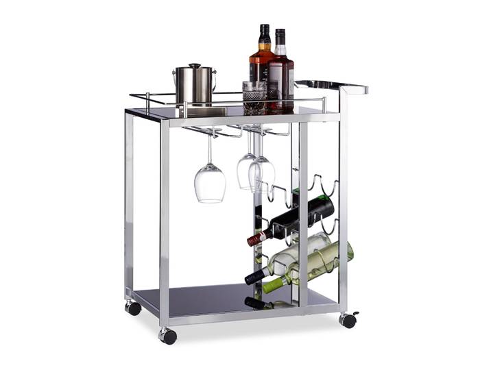 Servierwagen Glas BARON Schwarz-Silber