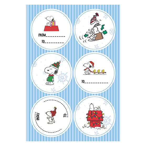 Braun + Company Weihnachtsetikett Snoopy Christmas Parade (4 Sticker) (4617-0151)