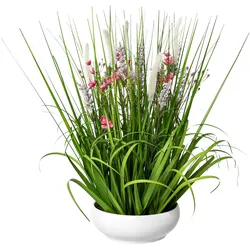 Kunstpflanze Blüten-Gras-Mix (LBH 30x45x53 cm) - rosa - LBH 30x45x53 cm