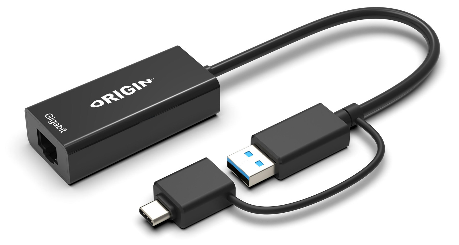 Origin Storage OS-HUB-USB3/C-RJ45 Dockingstation met USB 3.0, USB-C en RJ45, Zwart