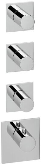 Herzbach Logic XL 3 Fertigmontageset 11.523010.1.01 Universal-Thermostat-Modul, 4 eckige Armaturenblenden, chrom