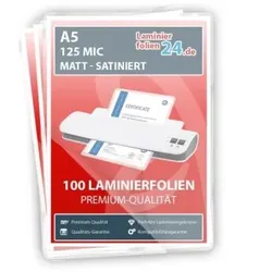 Laminierfolien A5, 2 x 125 Mic, matt