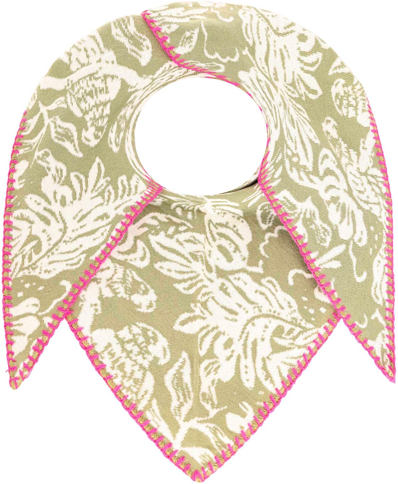 Dreieckstuch ZWILLINGSHERZ "Papagei", Damen, grün (khaki), Baumwollmischung, Modetücher Dreieckstuch, Mode Tuch, umsäumte Kante, florales Muster