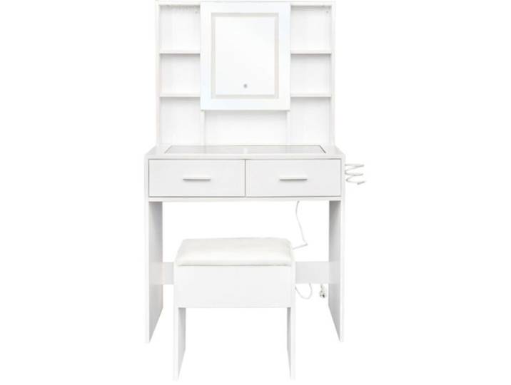 Table de maquillage coiffeuse moderne avec miroir meuble chambre élégant