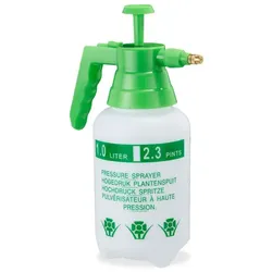 Relaxdays 4 x Pumpsprühflasche 1 Liter Weiß,Grün