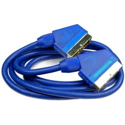 Scart-Kabel 3,0m blau, vergoldet