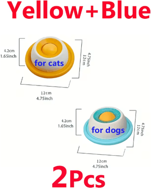 Inspire Picks Yogurt Licking Slow Feeder Mat Interactive Snack Bowl For Cats And Dogs 2pcs blue Yellow