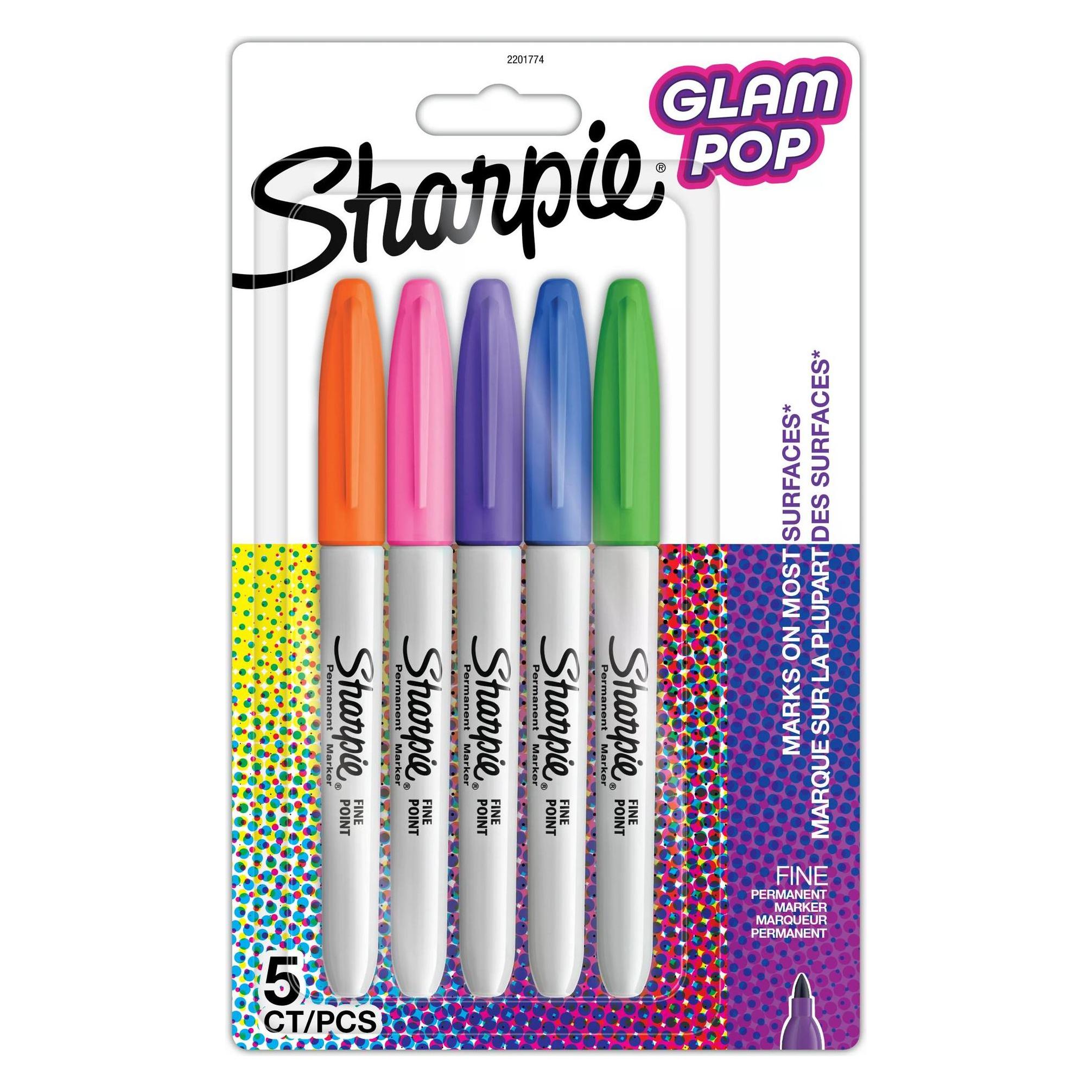Newell Sharpie - Permanent Marker Fine Glam Pop 5-Blister (2201774) (5x) (2201774)