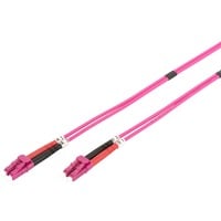 LWL Patchkabel, Duplex, LC > LC Stecker, Multimode OM4 hellviolett, 10 Meter