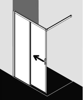 Kermi Liga Schuifdeur links 100x200 cm Zilver Matglans Helder Glas