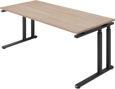 Schäfer Shop Select Schreibtisch SET UP, C-Fußgestell, 1800x800, eiche/graphit