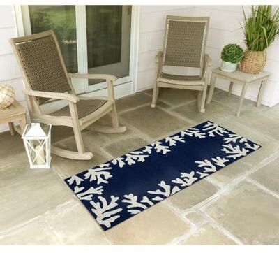 Liora Manne Lush Decor Capri Coral Border Indoor/Outdoor Rug