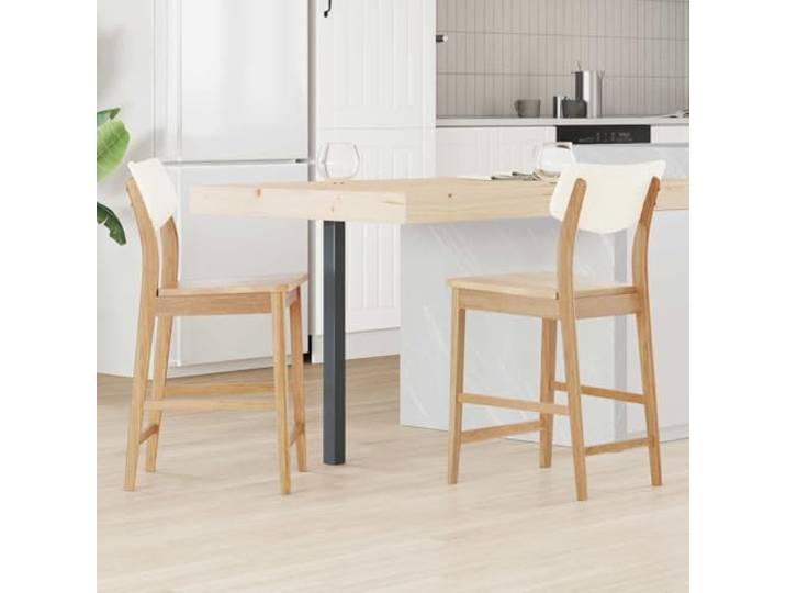 Esszimmerstühle 2er Set Massives Kautschukholz Natur 48 x 49 x 95 cm Massives Kautschukholz, naturbelassene Oberfläche, ergonomische Sitzform, stabiler Stand, pflegeleichte Reinigung,