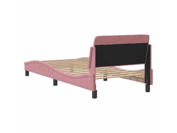 Elégant Cadre de lit 1 Place pour adulte Rose - Cadre de lit avec tête de lit Dover rose 80x200cm velours PRO8598606717