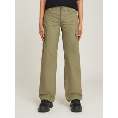 Cargohose G-STAR "Judee Cargohose", Damen, Gr. 27, Länge 32, grün (ensis grün gd), Obermaterial: 70% Baumwolle, 30% Baumwolle, Hosen Cargohose