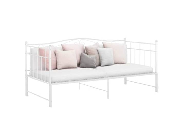 RJPLMFV Rahmen für Schlafsofa, Weiß, 90 x 200 cm, Metall Ohne Matratze, seitliches Geländer, Lattenrost inklusive, langlebig