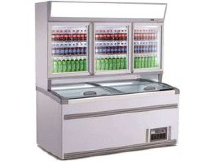 Vitrine Réfrigérée Murale Libre Service Blanche Négative - 2 ou 3 Portes - Combisteel - 2104 mm