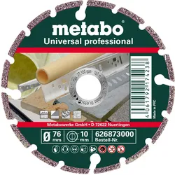 Metabo Diamanttrennscheibe76x10,0mm"UP"Universal "professional"