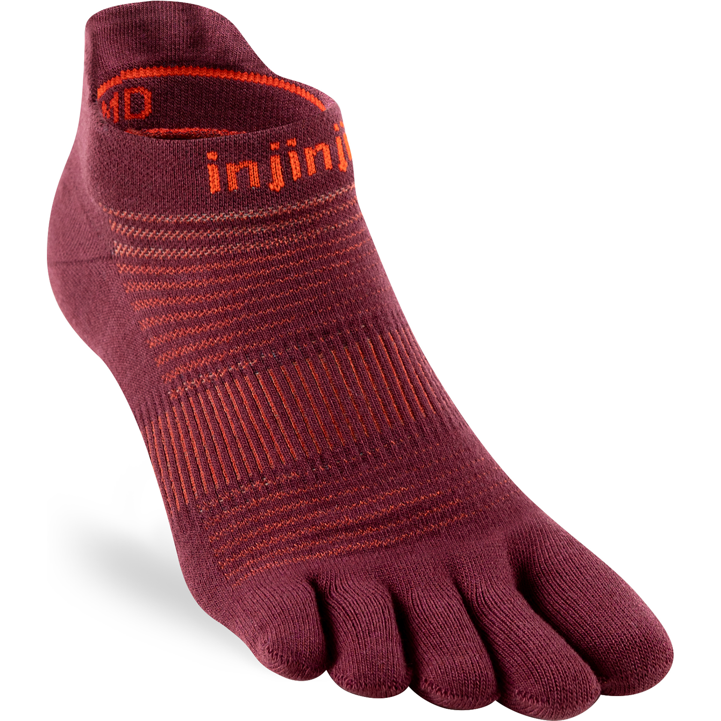 Injinji Run Lightweight No-Show Laufsocken rot Größe 40.5 Laufen | Trailrunning Elastisch