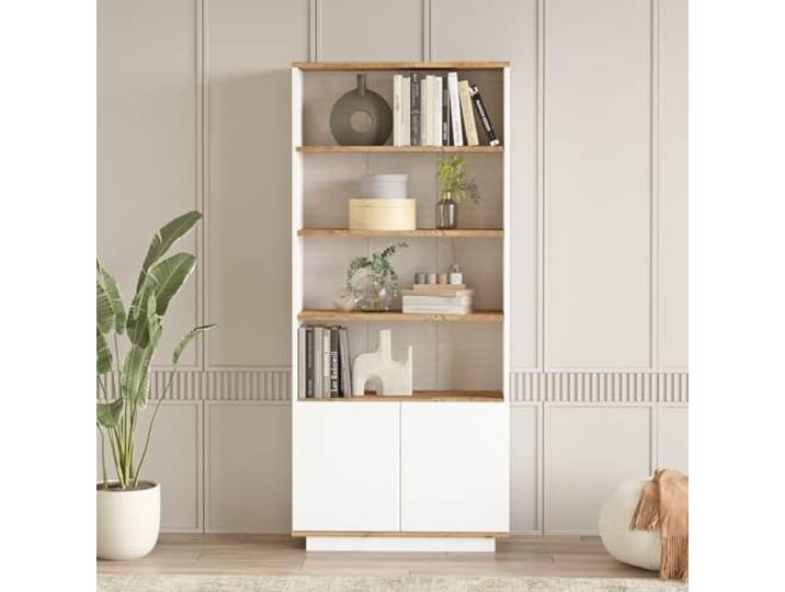 Stilvolles Woody Fashion Bücherregal 100% Melamin beschichtet Atlantic Pine Weiß
