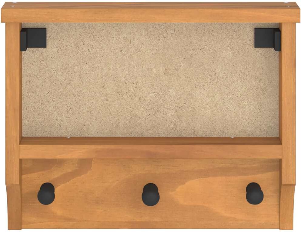 vidaXL Porte-manteau mural SANDNES 45x12x35 cm bois massif pin
